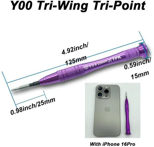 Alt view image 3 of 6 - 1.5mm Y Tip Y00 Tripoint Screwdriver Y1.5 TriWing Magnetic Rotary Tool compatible for Nintendo Switch Joy-Con Controller Samsung Galaxy Watch Gear