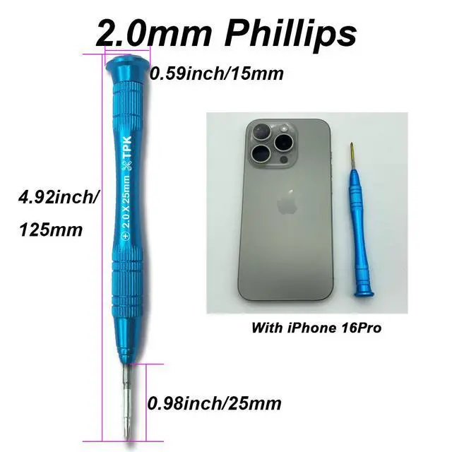 Alt view image 3 of 5 - Phillips 2.0mm #00 compatible for Switch consoles Cross-Recess S2 High Alloy Steel Head 360° Rotary Cap Magnetic Tip