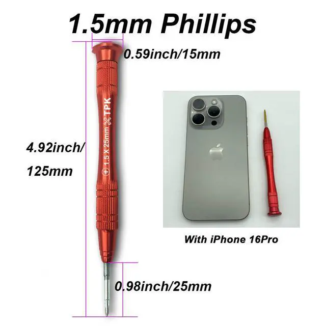 Alt view image 3 of 5 - Phillips #000 1.5mm Screwdrivers PH000 Cross-Recess S2 Steel Non-Slip Handle Grip Compatible with Mac Switch