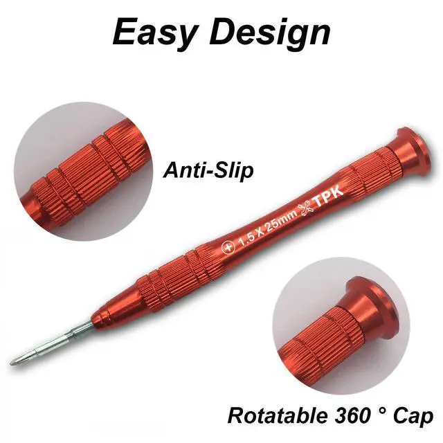 Alt view image 4 of 5 - Phillips #000 1.5mm Screwdrivers PH000 Cross-Recess S2 Steel Non-Slip Handle Grip Compatible with Mac Switch