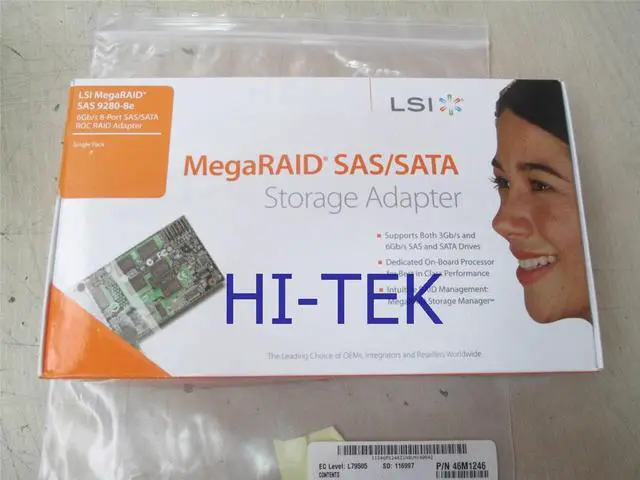 Alt view image 2 of 3 - Lsi 9280-8E Logic Megaraid 92808E 6Gb 8Port Pci Express X8 Low Profile Sas Sata Raid Controller 512Mb