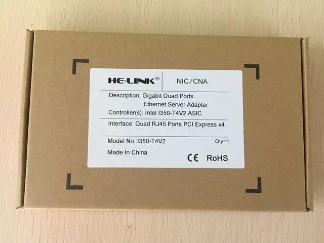 Alt view image 2 of 3 - HE-LINK for intel ETHERNET SERVER ADAPTER I350-T4V2 BULK - I350T4V2BLKtel