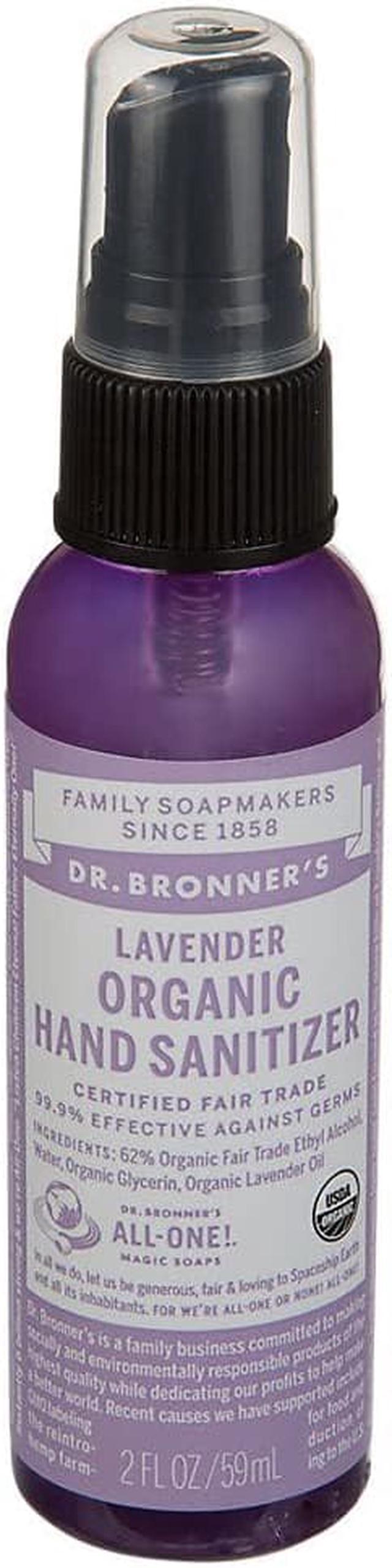 Dr Bronners Hand Sanitizer, Organic, Lavender - 2 fl oz