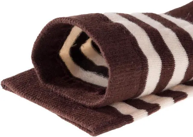 Alt view image 5 of 5 - Lian LifeStyle Women's 4 Pairs Adorable, Fashionable, Super Comfortable and Ultra-Soft Thigh High Natural Cotton Socks Size L1022 6-9 (Coffee) 4p1c3