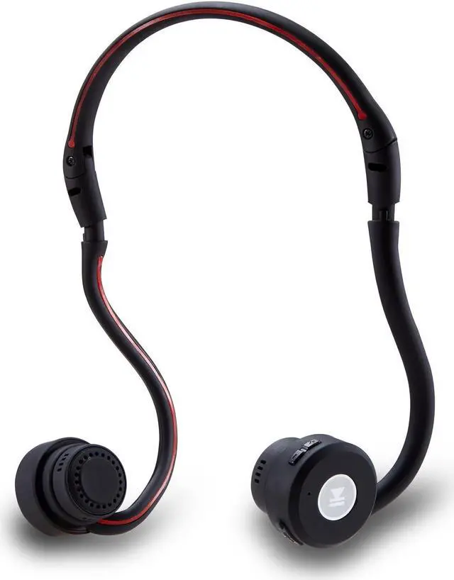 Alt view image 4 of 4 - Lian LifeStyle Premium Bone Conduction Headphones Lightweight & Waterproof w/ Mic & Bluetooth Wireless Over Ear Headset Suitable for Sports LLS-YKLB2 (Black Red)