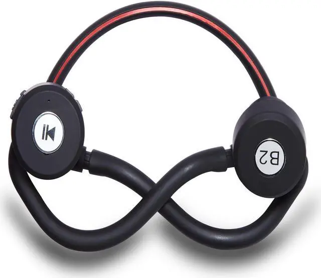 Alt view image 3 of 4 - Lian LifeStyle Premium Bone Conduction Headphones Lightweight & Waterproof w/ Mic & Bluetooth Wireless Over Ear Headset Suitable for Sports LLS-YKLB2 (Black Red)