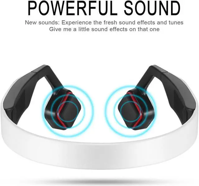 Alt view image 3 of 4 - Lian LifeStyle Premium Bone Conduction Headphones Lightweight & Waterproof w/ Mic & Bluetooth Wireless Over Ear Headset Suitable for Sports LLSHHW-YKL (White)