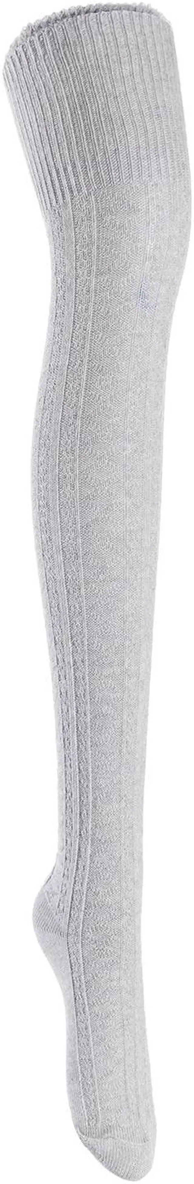 Main image of Lian LifeStyle Women's 1 Pair Adorable, Super Comfortable And Fashionable Thigh High Cotton Socks for everyday relaxed feet LW1025 Size 6-9(Grey)