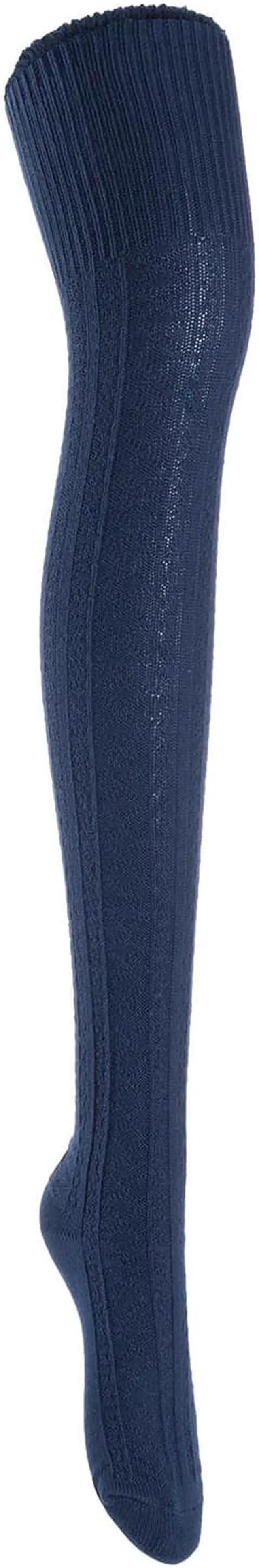 Main image of Lian LifeStyle Women's 1 Pair Adorable, Super Comfortable And Fashionable Thigh High Cotton Socks for everyday relaxed feet LW1025 Size 6-9(Navy)