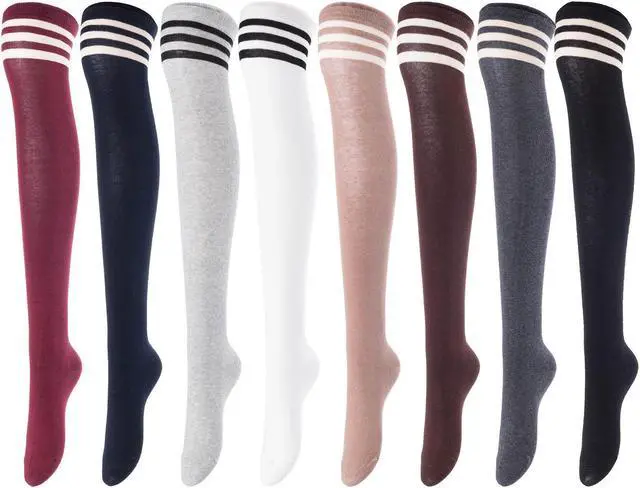 Main image of Lovely Annie Women's 5 Pairs Incredible Durable Super Soft Unique Over Knee High Thigh High Cotton Socks Size 6-9 A1022(Random)