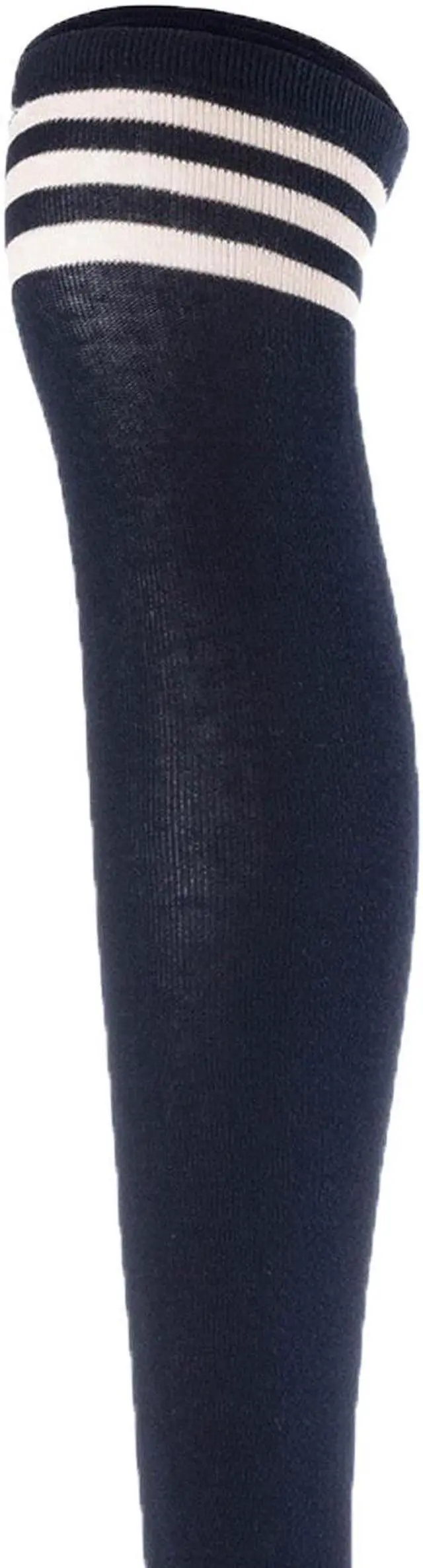 Alt view image 4 of 7 - Lovely Annie Women's 3 Pairs Incredible Durable Super Soft Unique Over Knee High Thigh High Cotton Socks Size 6-9 A1022(Navy)