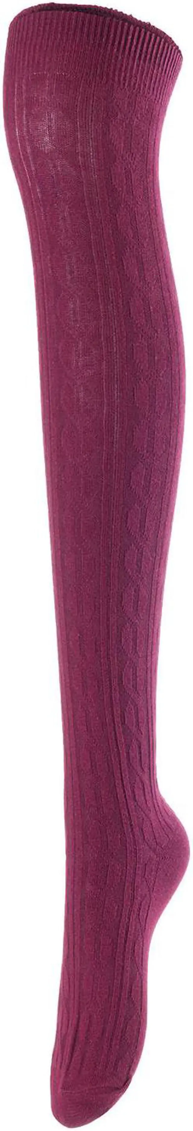 Alt view image 4 of 7 - Lovely Annie Women's 5 Pairs Incredible Durable Super Soft Unique Over Knee High Thigh High Cotton Socks Size 6-9 A1024(Beige,LG,Wine,Cream,Coffee)