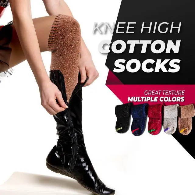 Alt view image 5 of 6 - Women's 4 Pairs Truly Beautiful Comfortable Durable Soft Knee High Cotton Boot Socks M158212 Size 6-9(Coffee)