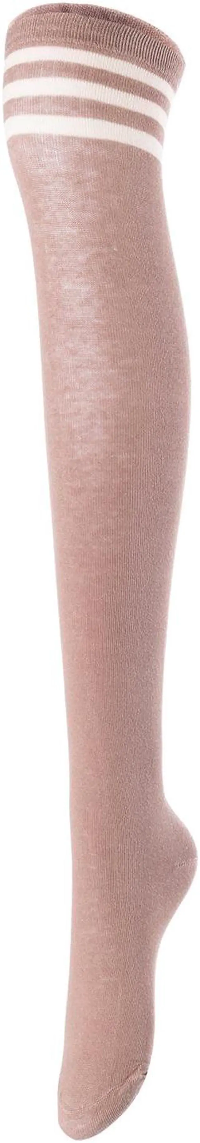 Alt view image 3 of 7 - Lovely Annie Women's 3 Pairs Incredible Durable Super Soft Unique Over Knee High Thigh High Cotton Socks Size 6-9 A1022(Dark Grey, Kakhi, White)