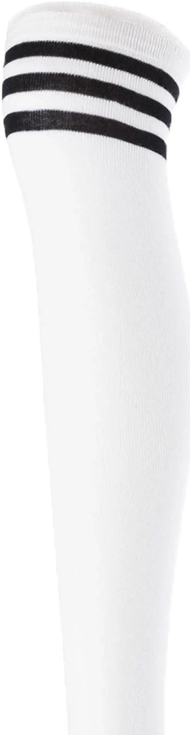 Alt view image 4 of 7 - Lovely Annie Women's 5 Pairs Incredible Durable Super Soft Unique Over Knee High Thigh High Cotton Socks Size 6-9 A1022(White)