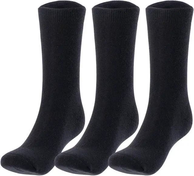 Main image of Lian LifeStyle Men's 3 Pairs Breathable Ultralight Wool Blend Crew Socks for All Season. High Performance & Extra Comfortable L-1802-M Black