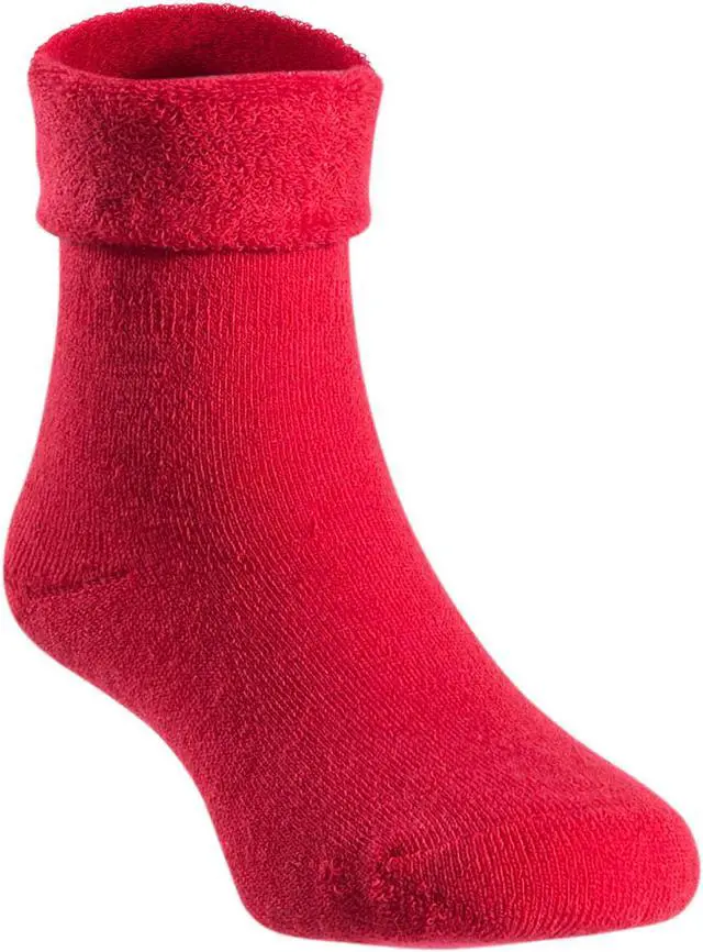Alt view image 2 of 5 - Lian LifeStyle 1 Pair Children Wool Crew Socks. Super Comfortable, Soft and Durable HRL1801 Size 12M-24M (Rose)