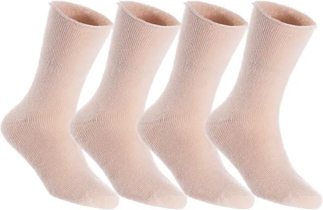 Main image of Lian LifeStyle Fantastic Children's 4 Pairs Wool Crew Socks Super Comfortable, Soft, and Durable LK0601 Size 12M-24M (Beige)