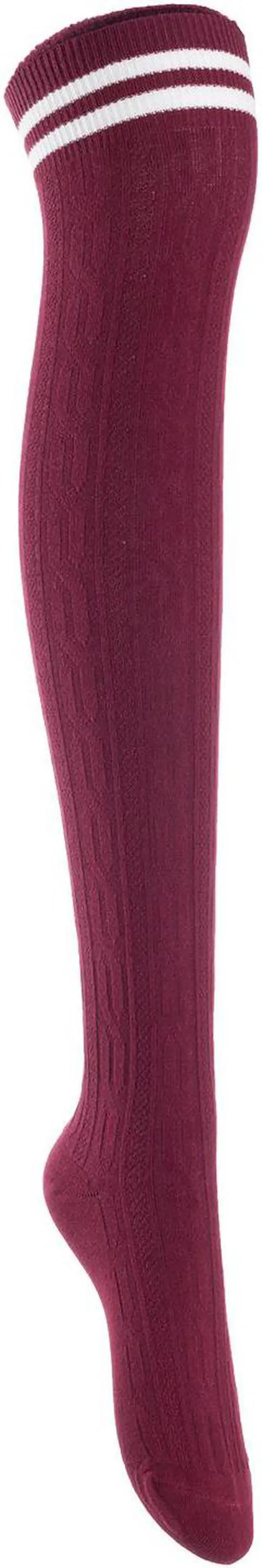 Alt view image 3 of 7 - Meso Women's 4 Pairs Awesome Thigh High Cotton Socks, Comfortable, Soft and Super Durable Size 6-9 M1023 (Assorted)