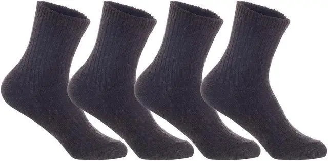 Main image of Lian LifeStyle Perfect Fit, Cozy, and Comfortable Men's 1 Pair Wool Crew Socks For Healthy Feet LK08 Size 6-9 (Coffee)