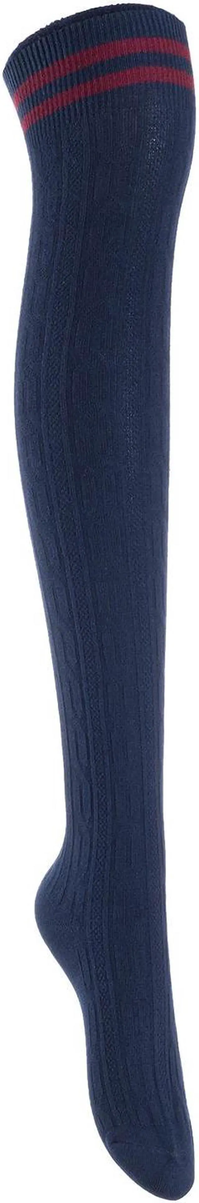 Alt view image 2 of 5 - Lian LifeStyle Women's 5 Pairs Adorable Comfortable Soft Thigh High Over Knee High Cotton Socks Size 6-9 L1023(Navy)