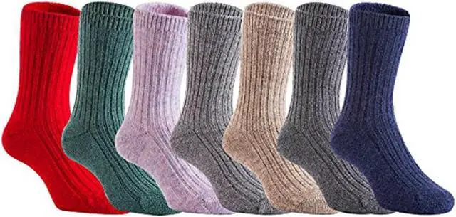 Main image of Lian LifeStyle Fantastic 3 Pairs Children Wool Crew Socks Super Comfortable, Soft, Adorable and Durable Size 2Y-4Y Random Girl Color