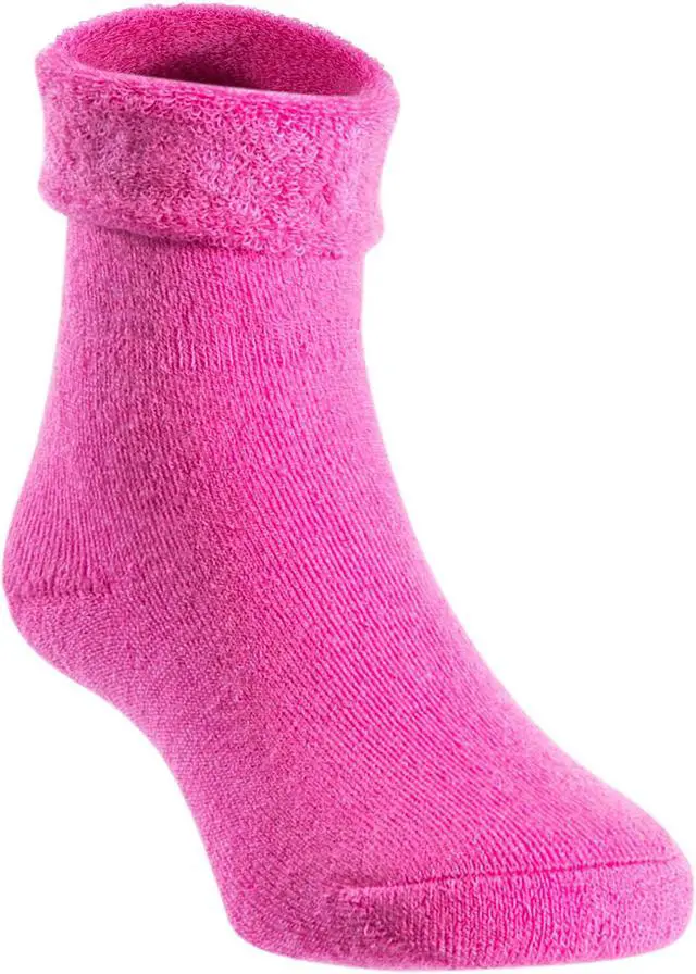 Main image of Lian LifeStyle 1 Pair Children Wool Crew Socks. Super Comfortable, Soft and Durable HRL1801 Size 12M-24M (Rose)
