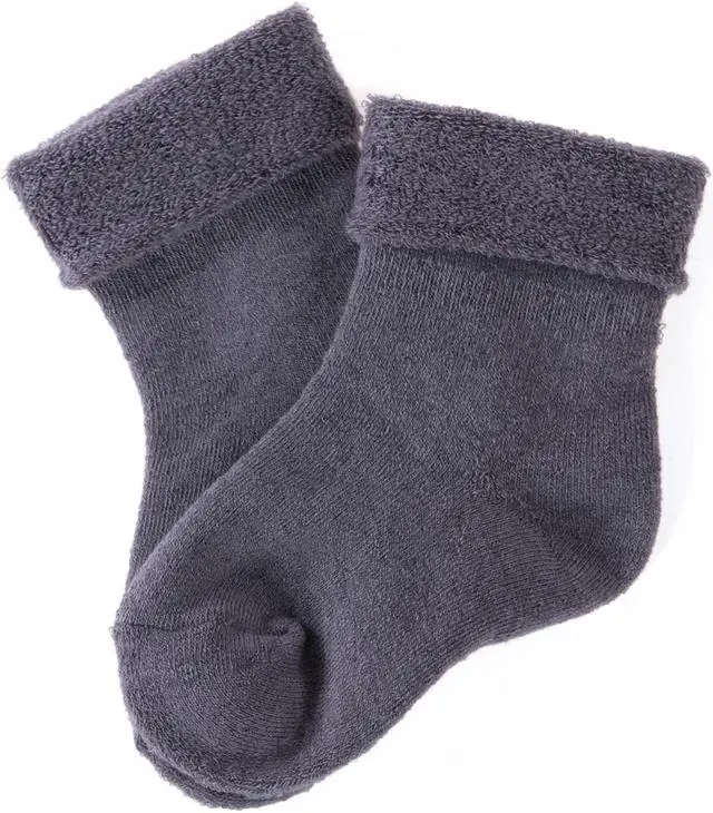 Alt view image 2 of 2 - Lian LifeStyle 1 Pair Children Wool Crew Socks. Super Comfortable, Soft and Durable HRL1801 Size 12M-24M (Grey) 1p-c9