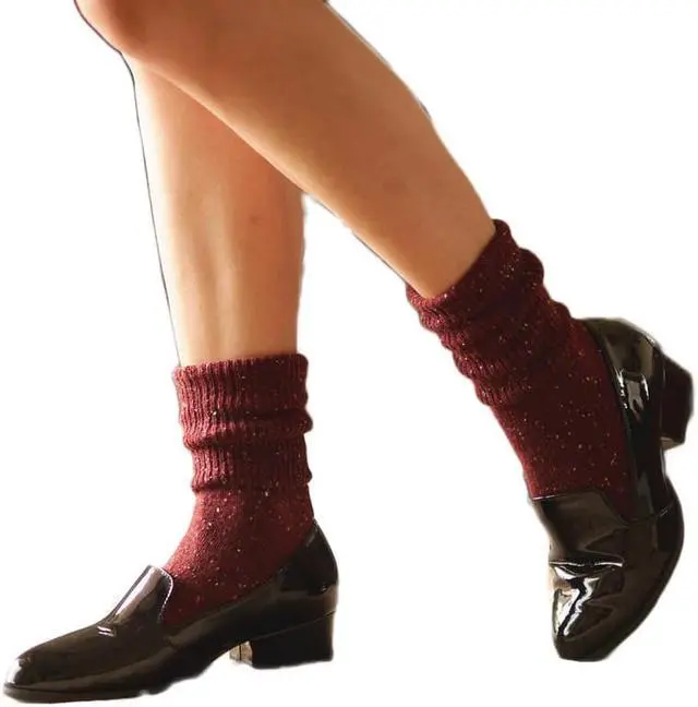 Alt view image 4 of 4 - Lian LifeStyle Big Girl's Women's 1 Pair Exceptional Wool Knee High Socks Non-Slip, Cozy & Cool HR1412 Size 6-9(Wine)