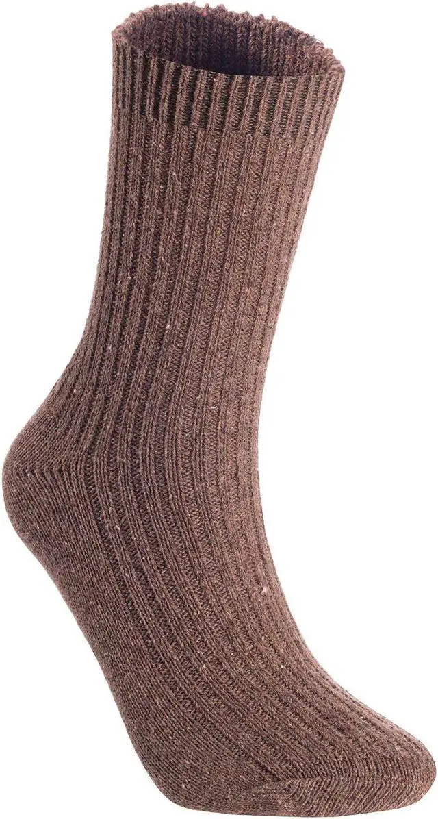 Main image of Lian LifeStyle Men's 1 Pair Ultralight Wool Crew Socks Breathable For All-Season & Weather FS03 Size 6-9(Brown)