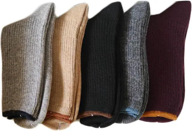 Main image of Lian LifeStyle Ultralight Men's 6 Pairs Wool Crew Socks Sweat Absorbent- Great Activewear For Fun Sports, all Season & Weather HR16116 Size 6-9-(Grey)
