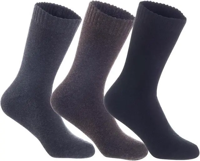 Alt view image 3 of 4 - Lian LifeStyle Women's 6 Pairs Perfect Fit Wool Crew Socks. Cute and Comfortable LK0602 Size 6-9 (Black, Coffee, Dark Grey, Grey, Red, Beige)