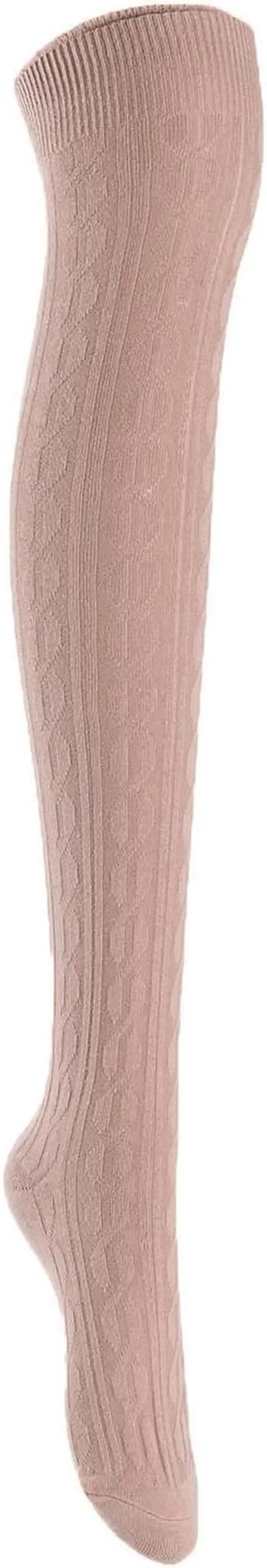 Alt view image 3 of 7 - Lian LifeStyle Women's 5 Pairs Adorable Comfortable Soft Thigh High Over Knee High Cotton Socks Size 6-9 L1024(Coffee,Beige,Wine,DG,Navy)