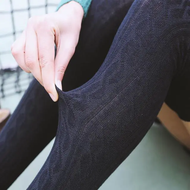 Alt view image 4 of 4 - Lian LifeStyle Women's 5 Pairs Adorable Comfortable Soft Thigh High Over Knee High Cotton Socks Size 6-9 L1024 (Navy)