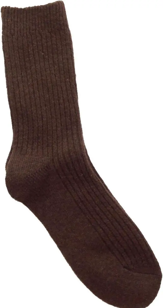 Alt view image 2 of 4 - Lian LifeStyle Men's 1 Pair Ultralight Wool Crew Socks Breathable For All-Season & Weather FS03 Size 6-9(Brown)