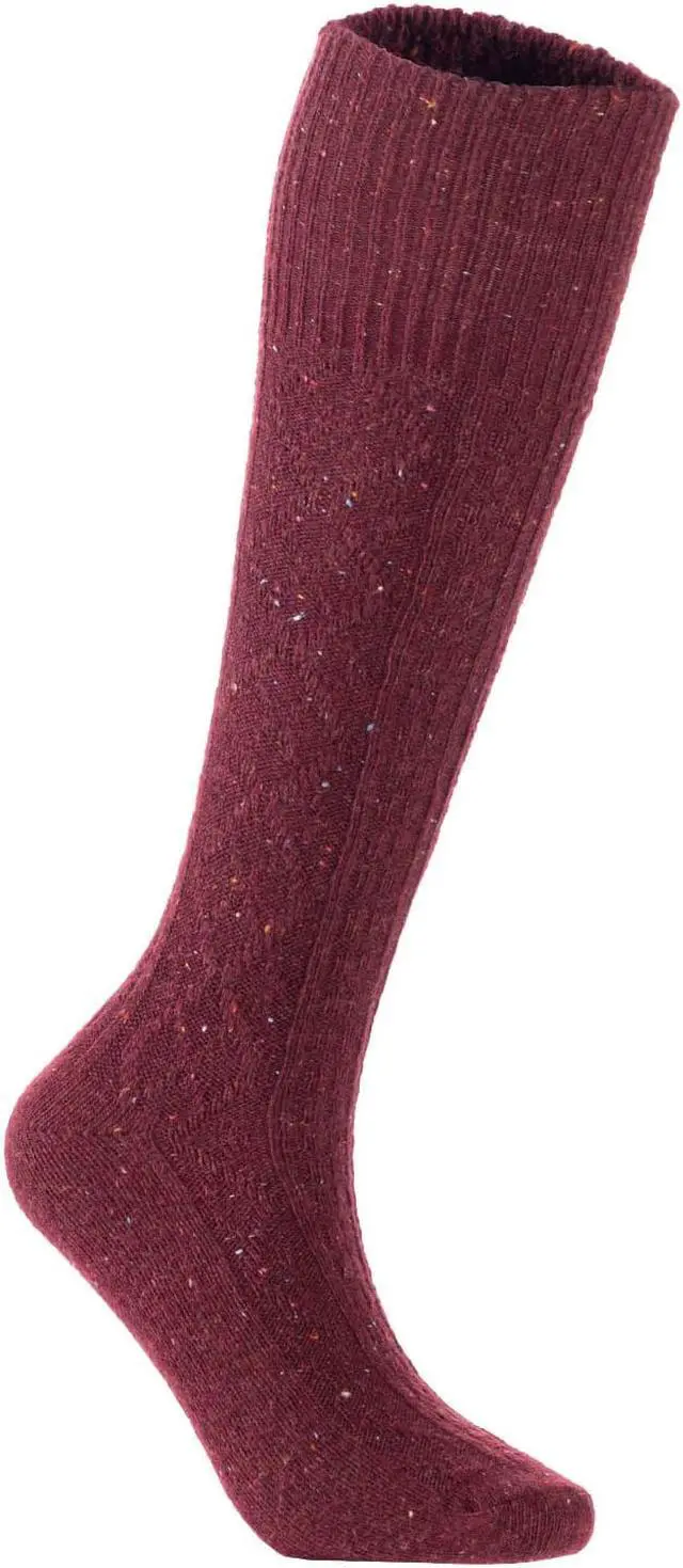 Main image of Lian LifeStyle Big Girl's Women's 1 Pair Exceptional Wool Knee High Socks Non-Slip, Cozy & Cool HR1412 Size 6-9(Wine)