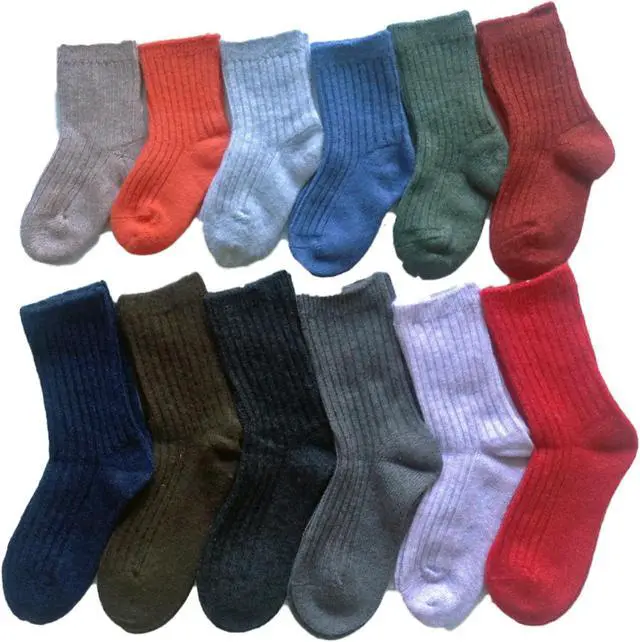 Main image of Lian LifeStyle 6 Pairs Soft, Fantastic, Adorable And Super Comfortable Children's Wool Crew Socks Size 6M-2Y Girl Random Color