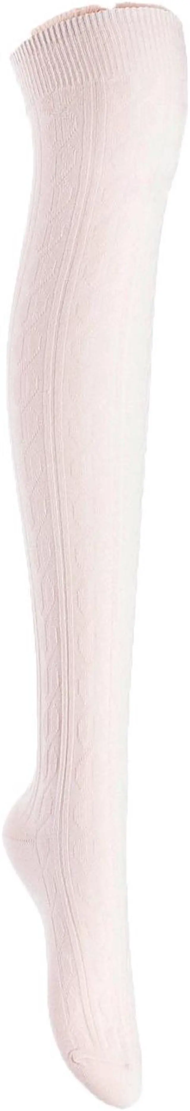 Alt view image 2 of 4 - Women's 4 Pairs Super Durable, Awesome, Comfortable, Soft Thigh High Cotton Boot Socks MJ1024 Size 6-9(Beige)