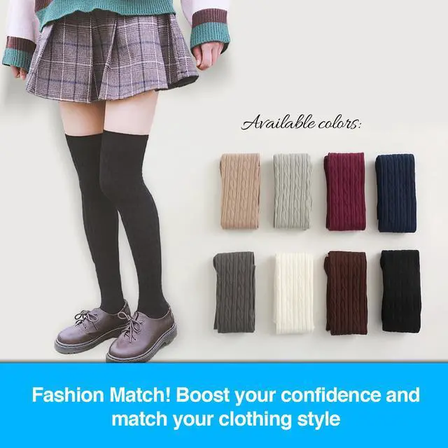 Alt view image 7 of 7 - Meso Women's Big Girl's 4 Pairs Splendid Knee High Cotton Socks, Strong yet Soft, Cozy and Stylish Size 6-9 M1024 4C08 (Assorted)