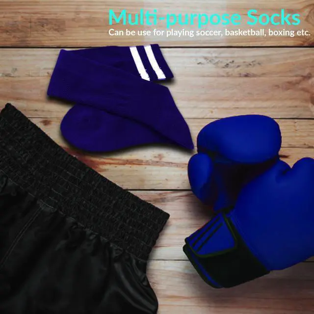 Alt view image 4 of 5 - Meso Women's 2 Pairs Extremely Durable Knee High Sports Socks - Fitness & Workout Clothing, Gym, Gear or Fashion Socks XL003 Size M(Blue)