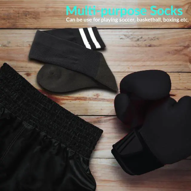 Alt view image 4 of 5 - Meso Children's 1 Pair Ultra Comfortable Lightweight and Breathable Knee High Sports Crew Socks - High Quality Performance Sports Long Socks Size XS(Black)