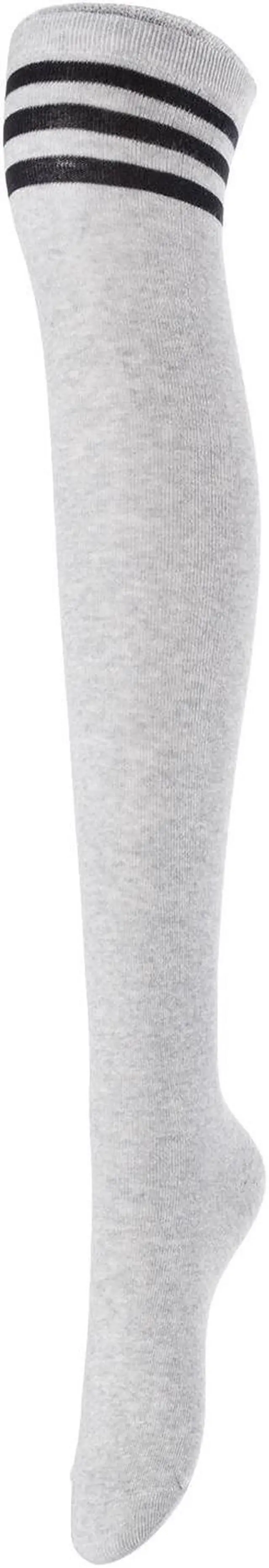 Alt view image 4 of 7 - Meso Women's Big Girl's 4 Pairs Splendid Knee High Cotton Socks, Strong yet Soft, Cozy and Stylish Size 6-9 M1022 (Black, Dark Grey, Grey, White)