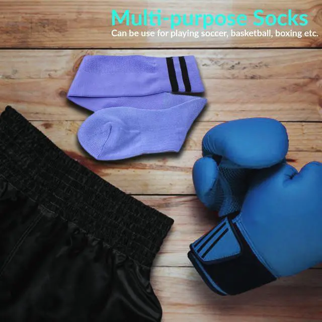 Alt view image 4 of 5 - Meso Children's 1 Pair Ultra Comfortable Lightweight and Breathable Knee High Sports Crew Socks - High Quality Performance Sports Long Socks Size XS(Light Blue)