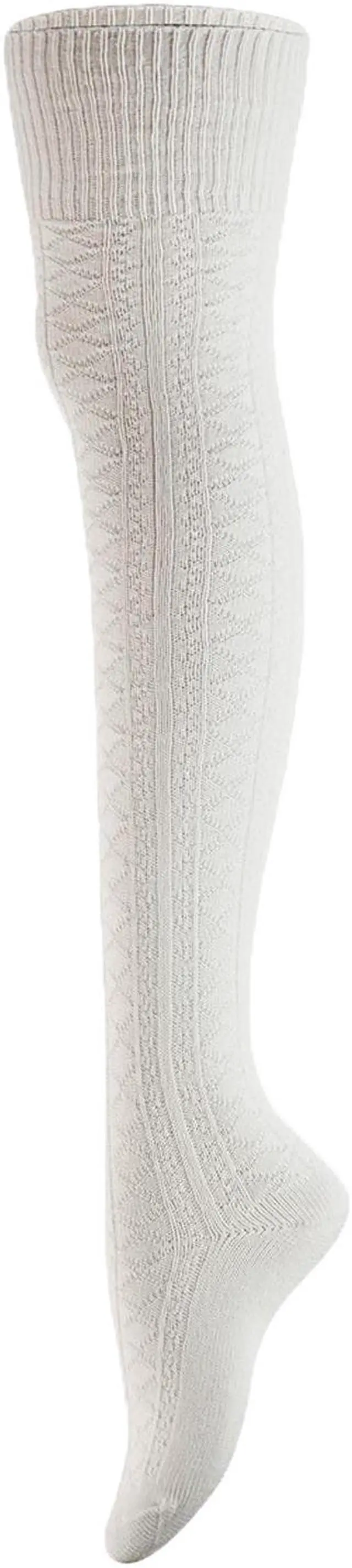 Alt view image 2 of 7 - Meso Women's 3 Pairs Awesome Thigh High Cotton Socks, Comfortable, Soft and Super Durable Size 6-9 M1025-04 (Cream, Beige, Blue)