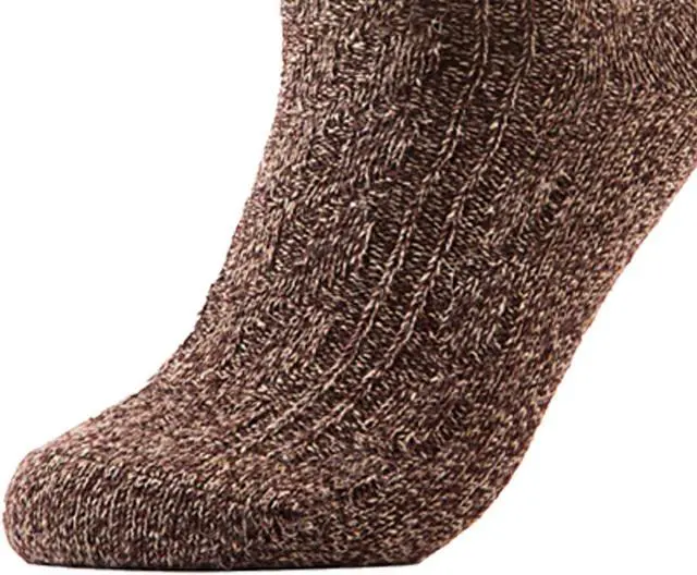 Alt view image 3 of 5 - Women's 6 Pairs Ultralight Breathable Cozy Wool Crew Socks. Sweat Absorbent Great Activewear for Fun Sports Size 6-9 HR1613(Brown)