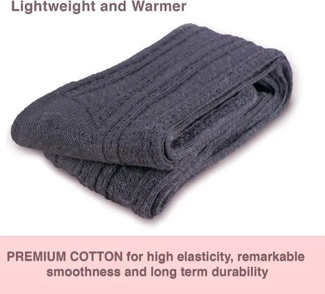 Alt view image 6 of 6 - Meso Big Girl's Women's 2 Pairs Awesome Thigh High Cotton Socks, Comfortable, Soft and Super Durable M1025 6-9 2p-08 (Dark Grey)