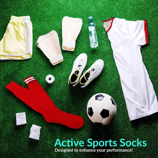 Alt view image 5 of 6 - Meso Boy's 1 Pair Ultra Comfortable Lightweight and Breathable Knee High Sports Crew Socks - High Quality Performance Sports Long Socks Size S Red
