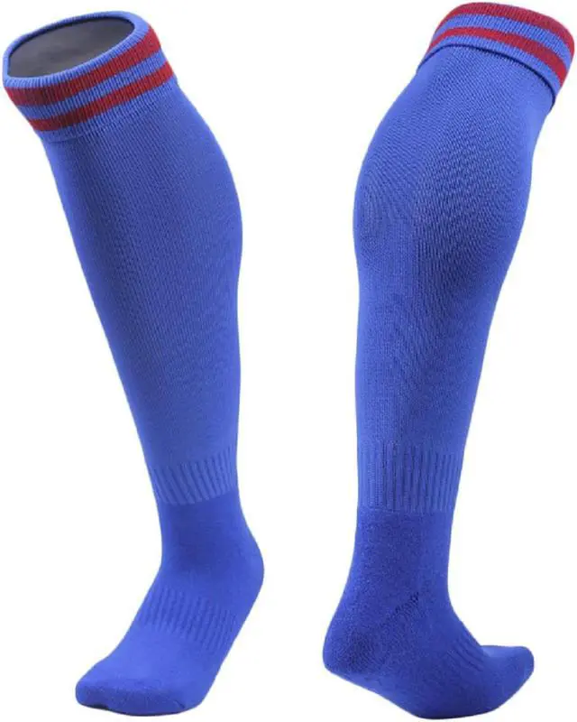 Alt view image 2 of 6 - Meso Boy's 1 Pair Ultra Comfortable Lightweight and Breathable Knee High Sports Crew Socks - High Quality Performance Sports Long Socks Size S Blue