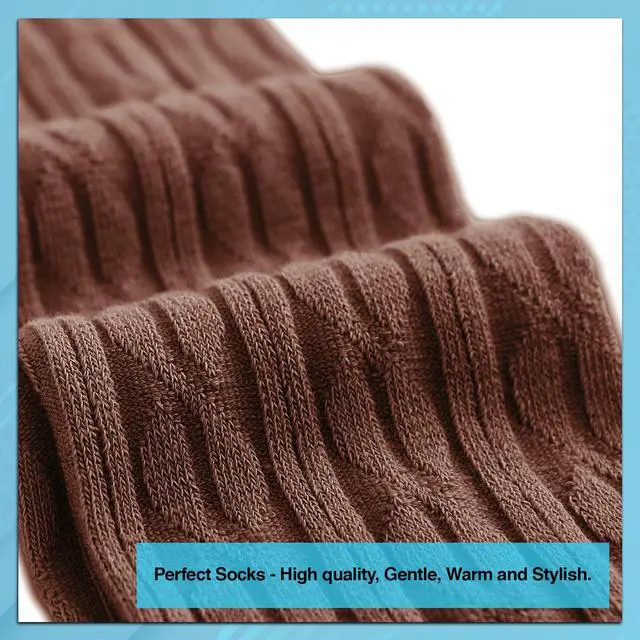 Alt view image 6 of 7 - Women's 4 Pairs Super Durable, Awesome, Comfortable, Soft Thigh High Cotton Boot Socks MJ1024 Size 6-9(Coffee,Beige,Wine, Dark Grey)