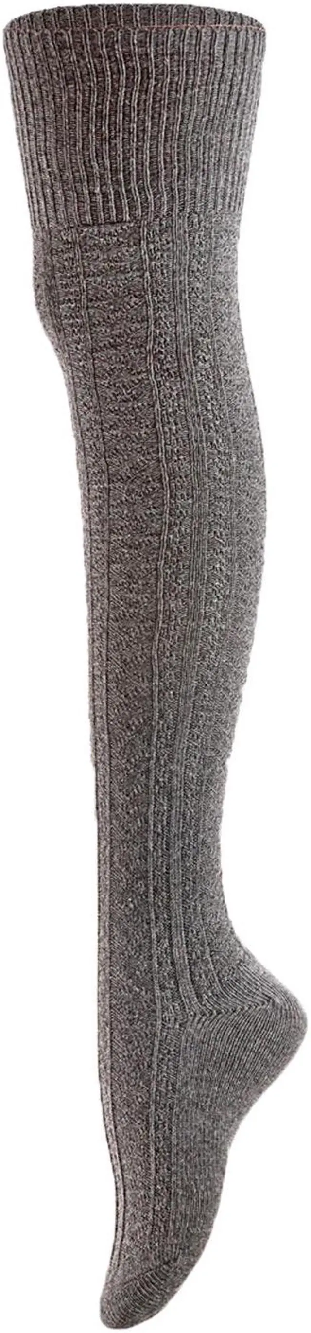 Alt view image 3 of 7 - Meso Big Girl'sWomen's 3 Pairs Awesome Thigh High Cotton Socks, Comfortable, Soft and Super Durable Size 6-9 M1025-06 (Grey, Dark Grey, Black)